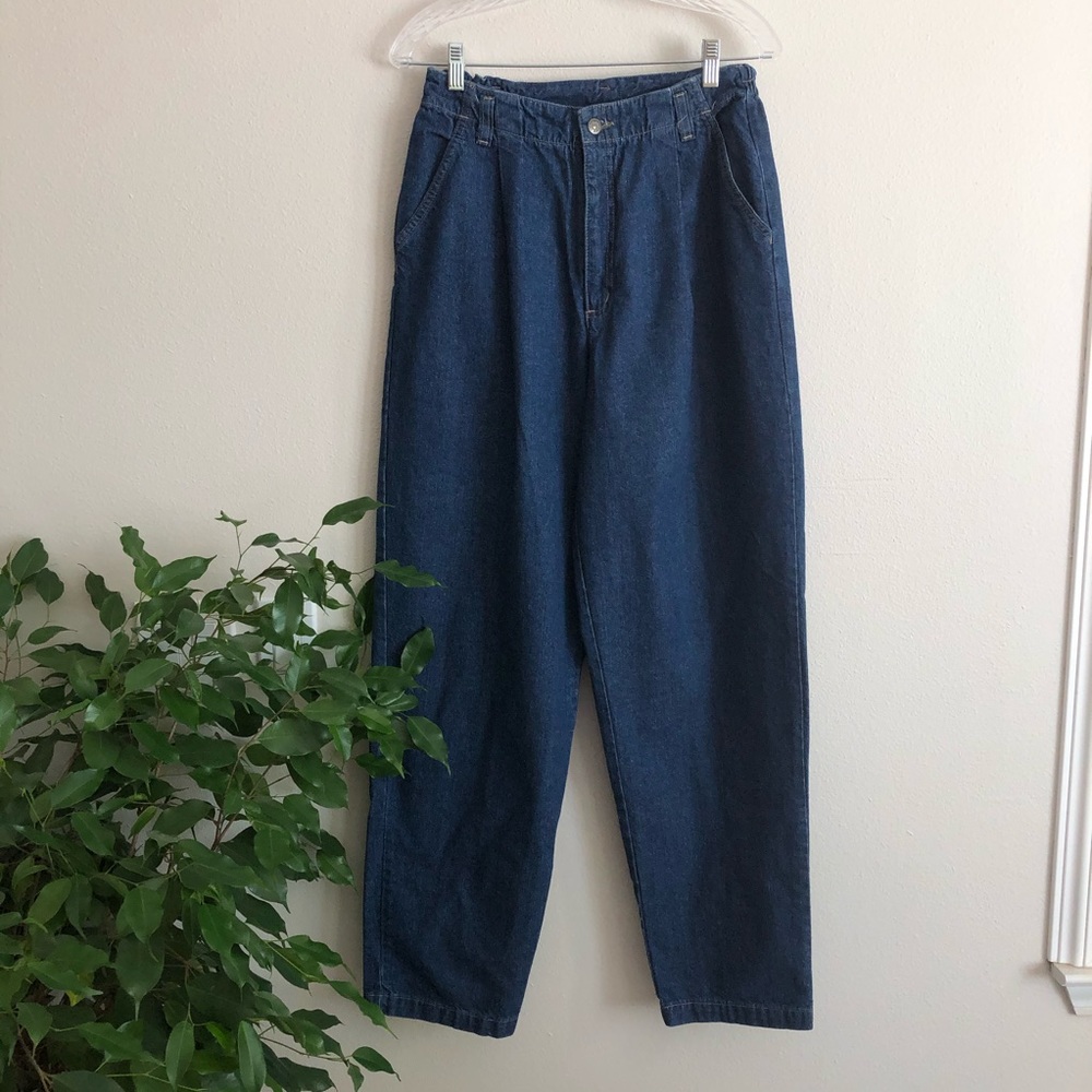 SOLD • denim ultra high waist trousers